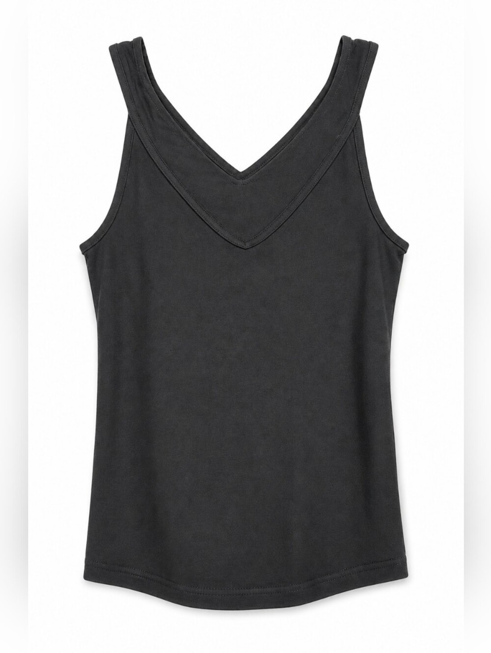 Carol Rose Women’s Medium Black Layered V-Neck Sleeveless Tank Top